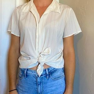 Vintage, Collared, White, Women’s Shirt
